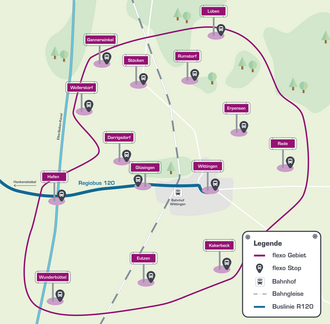 Schematische Karte flexo Gebiet Wittingen