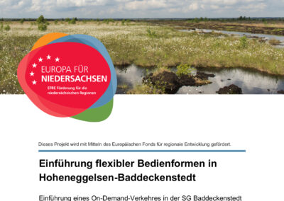 EFRE Förderplakat für die Einführung flexibler Bedienformen in Hoheneggelsen und Baddeckenstedt