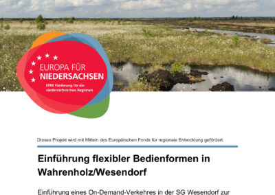 EFRE Förderplakat für die Einführung flexibler Bedienformen in Wahrenholz und Wesendorf